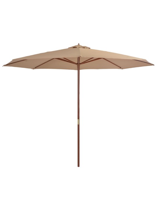 Dārza saulessargs ar koka kātu, 350 cm, pelēkbrūns