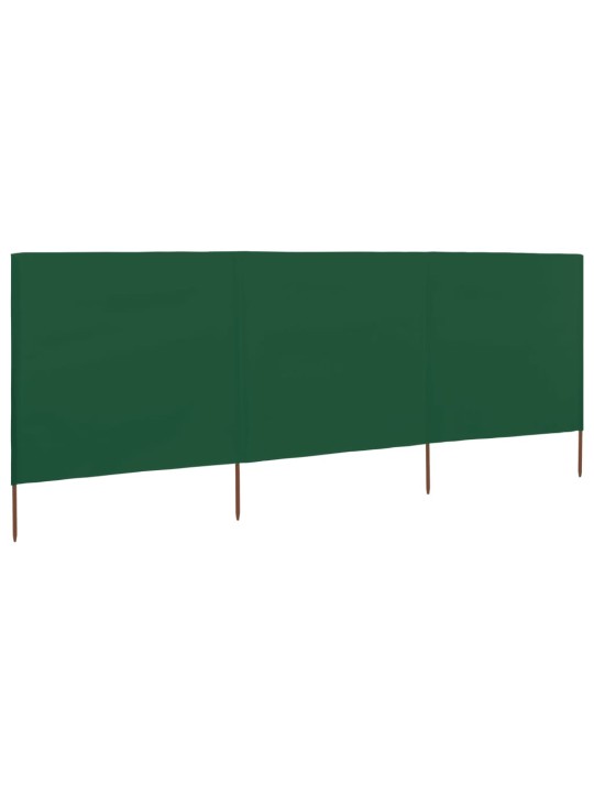 3 paneļu vēja aizsargsiets, 400x120 cm, audums, zaļš