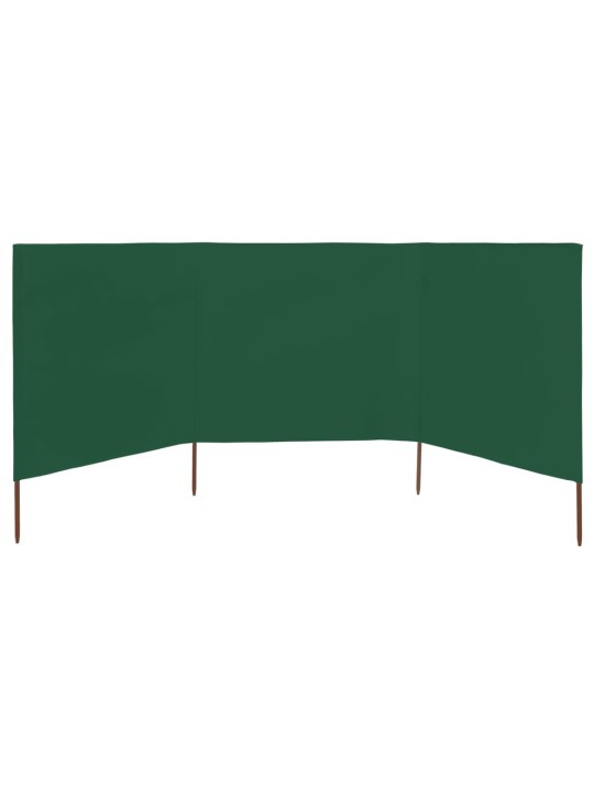 3 paneļu vēja aizsargsiets, 400x120 cm, audums, zaļš
