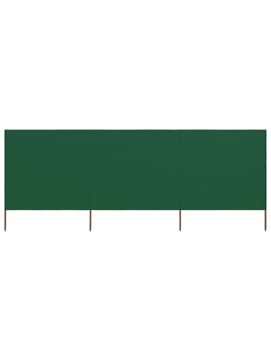 3 paneļu vēja aizsargsiets, 400x120 cm, audums, zaļš