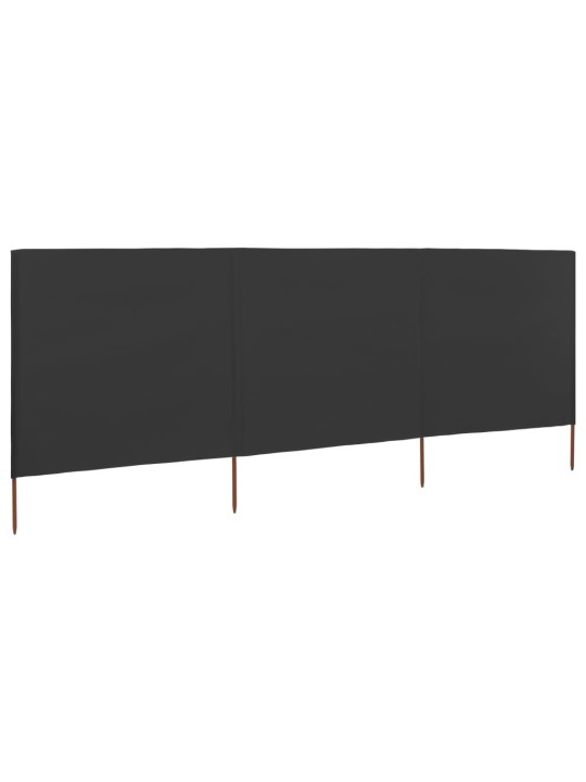 3 paneļu vēja aizsargsiets, 400x120 cm, audums, pelēks