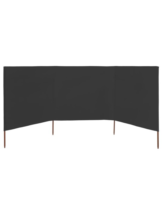 3 paneļu vēja aizsargsiets, 400x120 cm, audums, pelēks