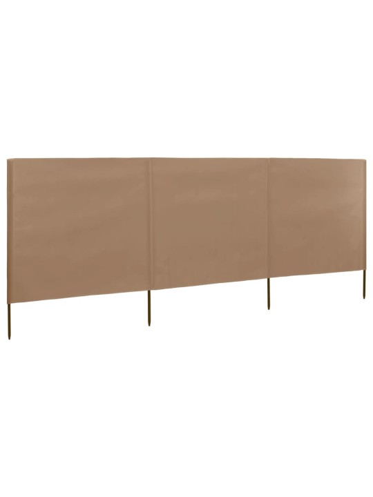 3 paneļu vēja aizsargsiets, 400x120 cm, audums, pelēkbrūns