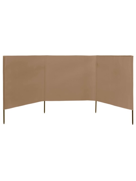 3 paneļu vēja aizsargsiets, 400x120 cm, audums, pelēkbrūns