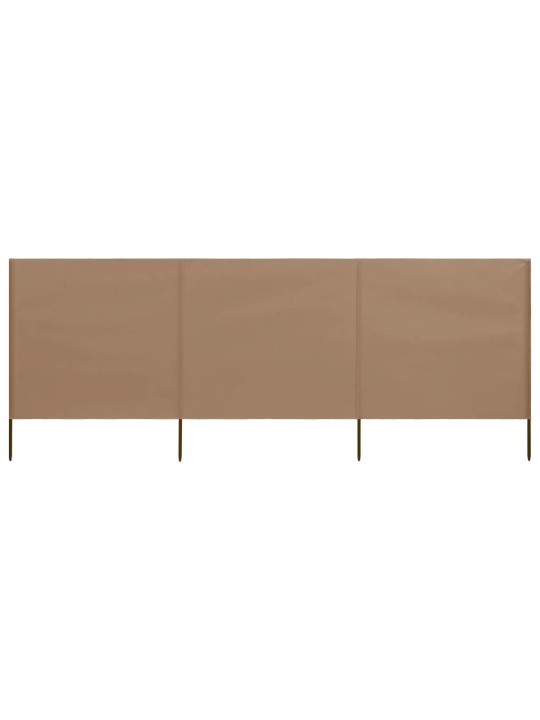 3 paneļu vēja aizsargsiets, 400x120 cm, audums, pelēkbrūns