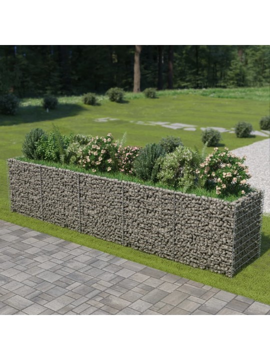 Gabions, augstā puķu kaste, cinkots tērauds, 450x90x100 cm