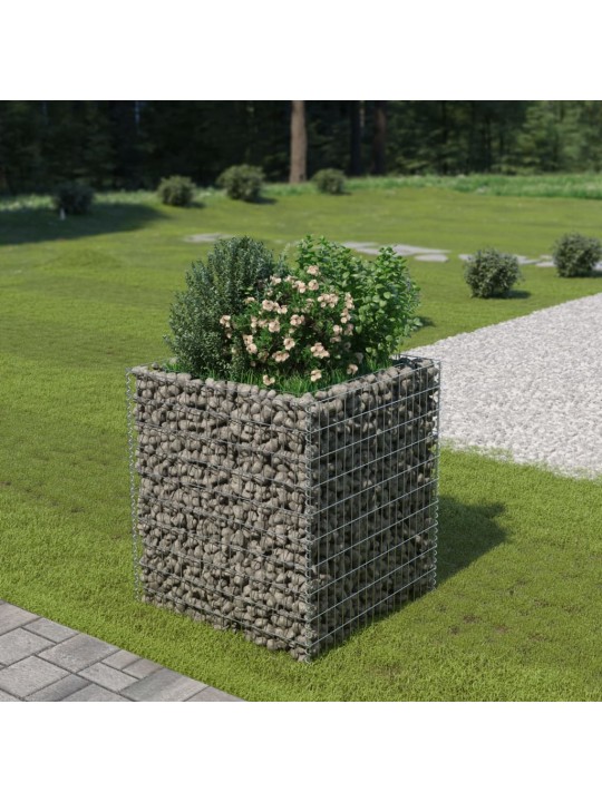 Gabions, augstā puķu kaste, cinkots tērauds, 90x90x100 cm