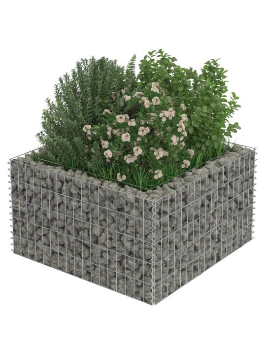 Gabions, augstā puķu kaste, cinkots tērauds, 90x90x50 cm