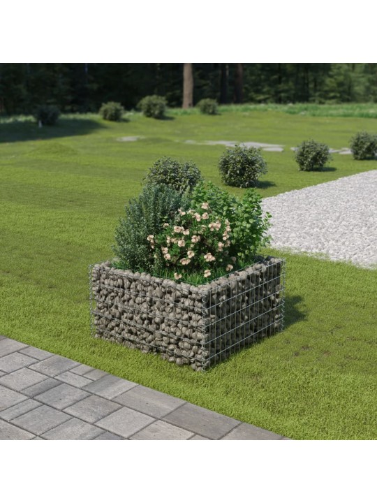 Gabions, augstā puķu kaste, cinkots tērauds, 90x90x50 cm