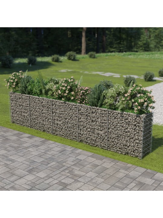 Gabions, augstā puķu kaste, cinkots tērauds, 450x50x100 cm