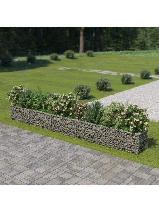 Gabions, augstā puķu kaste, cinkots tērauds, 450x50x50 cm