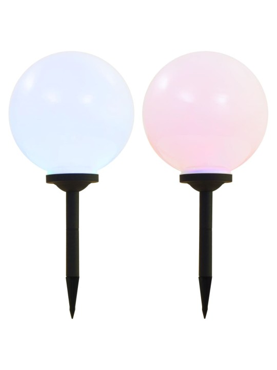 Sfēriskas āra led solārās lampas, 2 gab., 30 cm, rgb