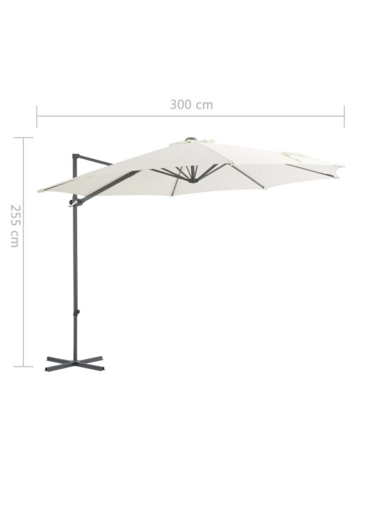 Saulessargs ar tērauda kātu, 300 cm, smilškrāsas