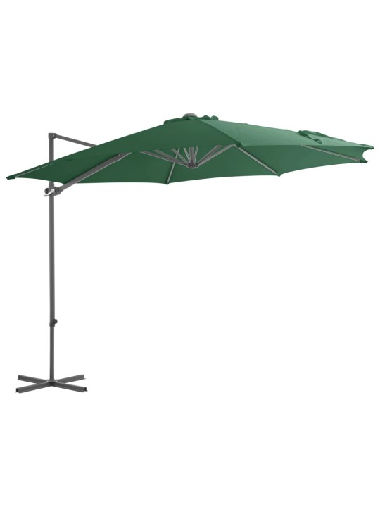 Saulessargs ar tērauda kātu, 300 cm, zaļš