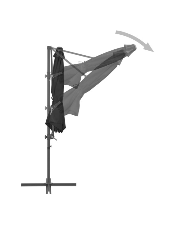 Saulessargs ar tērauda kātu, 300 cm, antracītpelēks