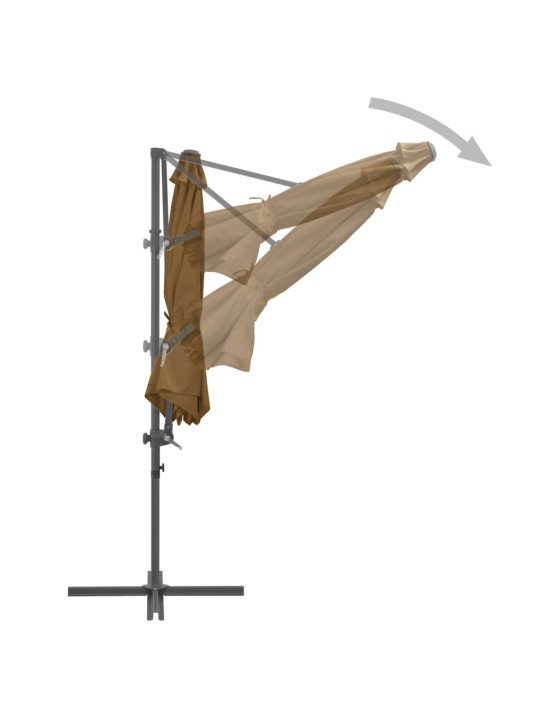 Saulessargs ar tērauda kātu, 300 cm, pelēkbrūns
