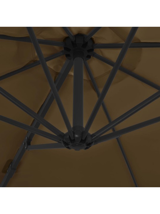 Saulessargs ar tērauda kātu, 300 cm, pelēkbrūns