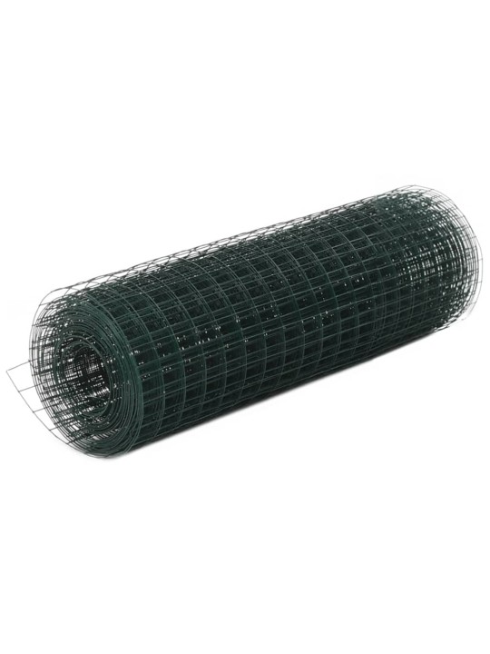 Stiepļu žogs, tērauds ar pvc pārklājumu, 10x0,5 m, zaļš