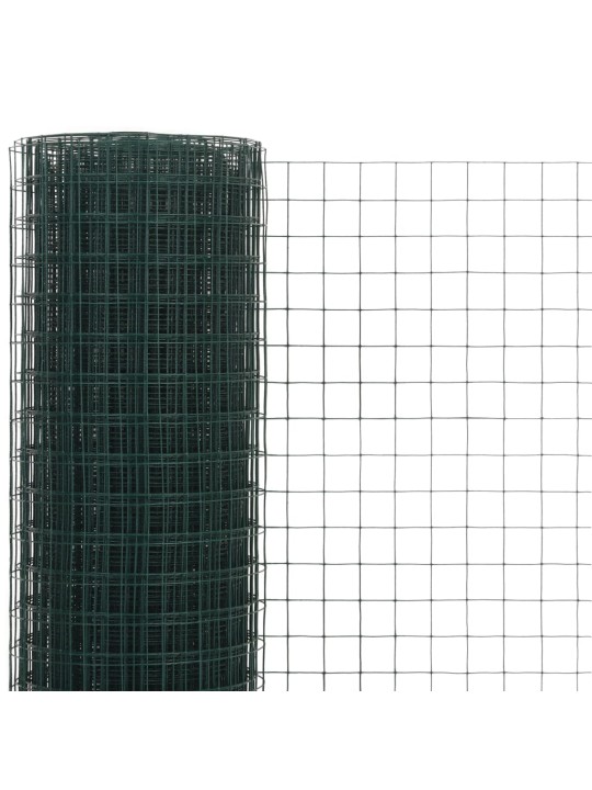 Stiepļu žogs, tērauds ar pvc pārklājumu, 10x0,5 m, zaļš