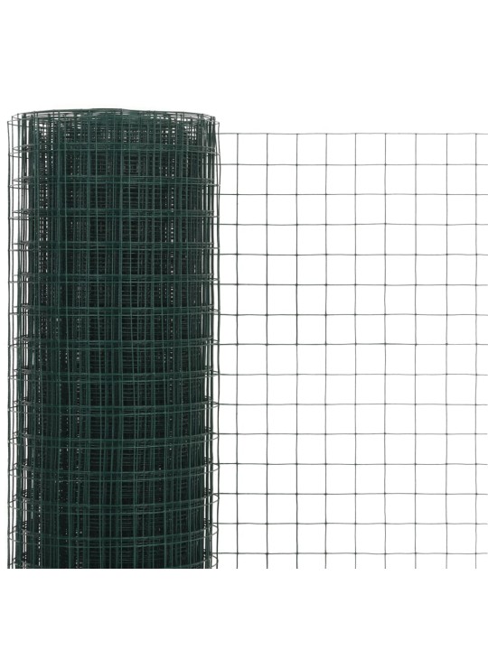 Stiepļu žogs, tērauds ar pvc pārklājumu, 10x1,5 m, zaļš