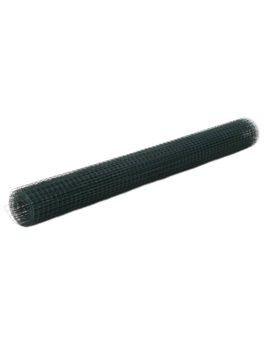 Stiepļu žogs, tērauds ar pvc pārklājumu, 25x1,5 m, zaļš