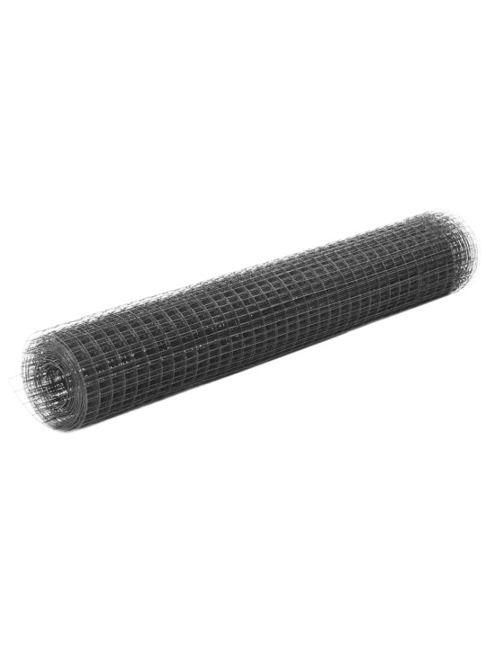Stiepļu žogs, tērauds ar pvc pārklājumu, 10x1 m, pelēks