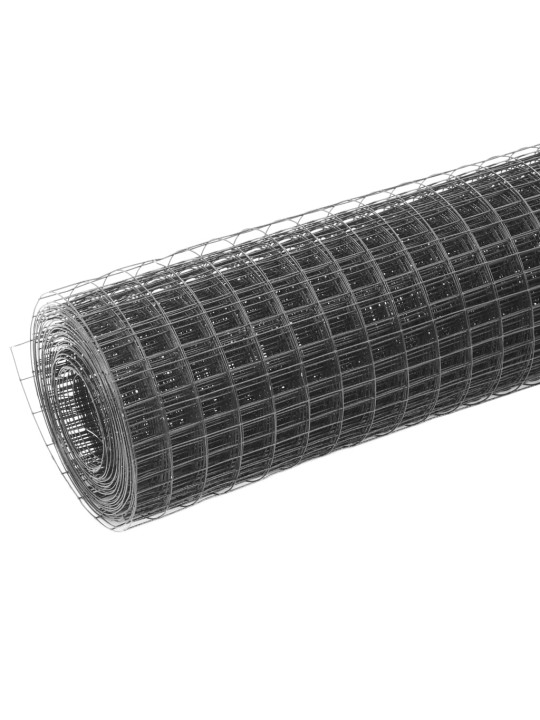 Stiepļu žogs, tērauds ar pvc pārklājumu, 10x1 m, pelēks