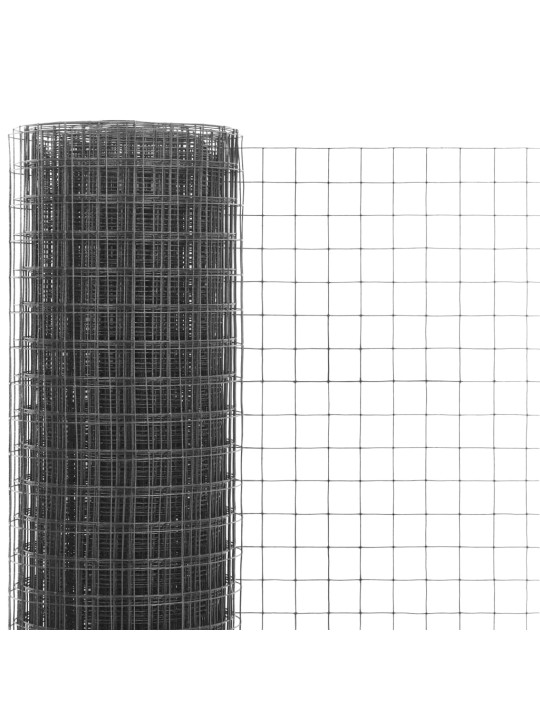 Stiepļu žogs, tērauds ar pvc pārklājumu, 10x1 m, pelēks
