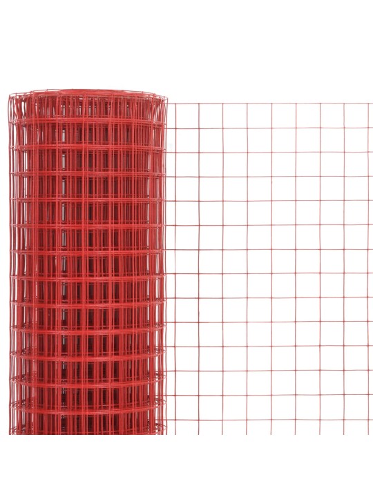 Stiepļu žogs, tērauds ar pvc pārklājumu, 25x0,5 m, sarkans