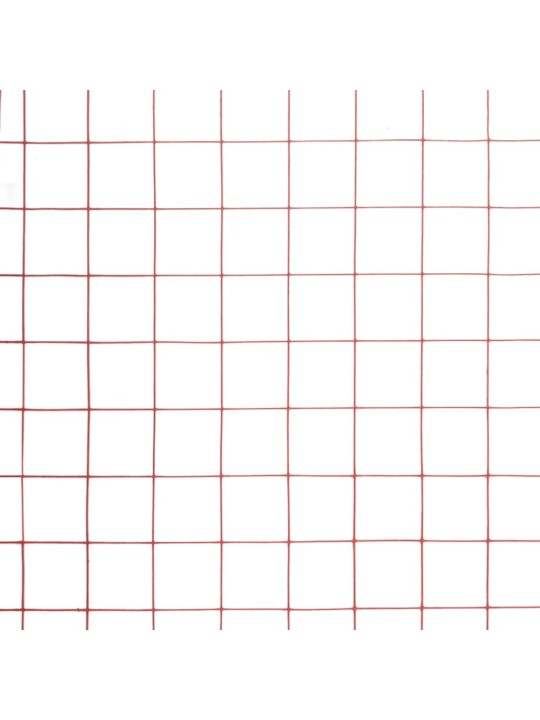Stiepļu žogs, tērauds ar pvc pārklājumu, 25x0,5 m, sarkans