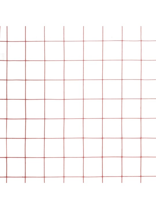 Stiepļu žogs, tērauds ar pvc pārklājumu, 25x1,5 m, sarkans