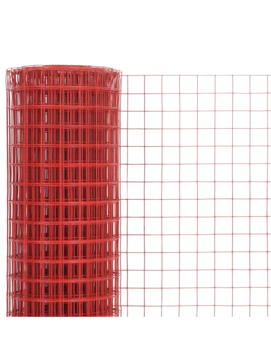 Stiepļu žogs, tērauds ar pvc pārklājumu, 25x1,5 m, sarkans