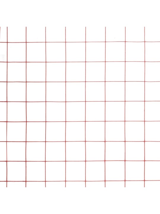 Stiepļu žogs, tērauds ar pvc pārklājumu, 25x1,5 m, sarkans
