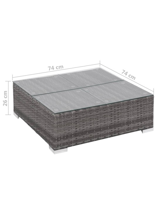 6-daļīgs dārza atpūtas mēbeļu komplekts ar matračiem, pelēks PE