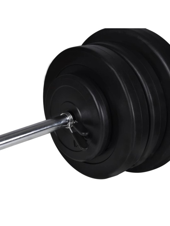 Treniņu sols ar statīvu, hantelēm un stieni, 60,5 kg