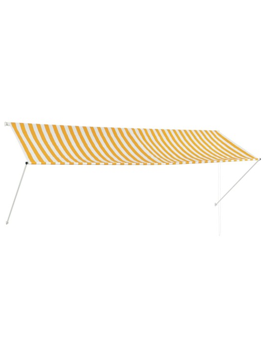 Markīze, 350x150 cm, sarullējama, dzeltena ar baltu