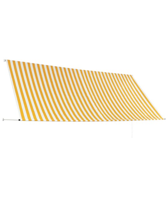 Markīze, 350x150 cm, sarullējama, dzeltena ar baltu