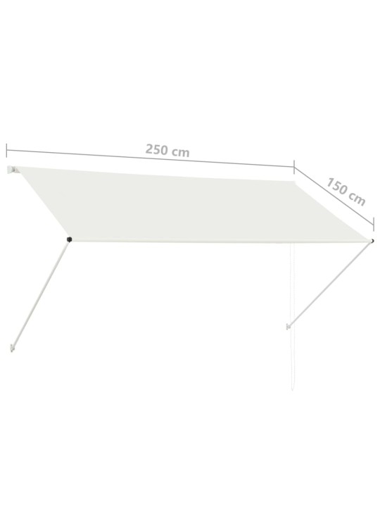 Markīze, 250x150 cm, sarullējama, krēmkrāsas