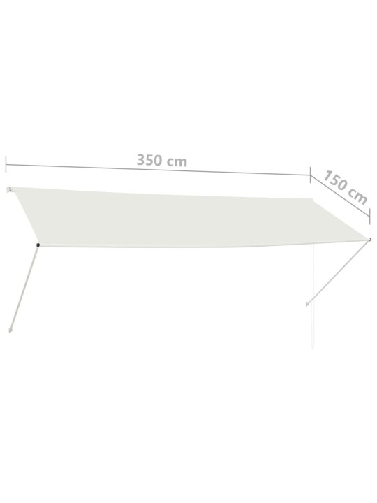 Markīze, 350x150 cm, sarullējama, krēmkrāsas
