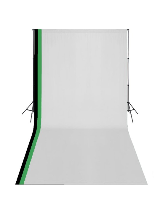 Fotostudijas fonu komplekts, 3 gab., regulējams rāmis, 3x6 m