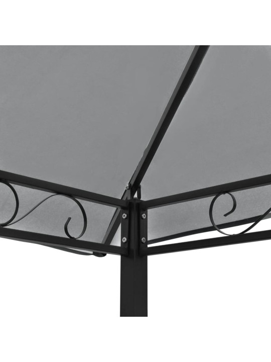 Dārza nojume ar galdu un soliem, 2,5x1,5x2,4 m, pelēka