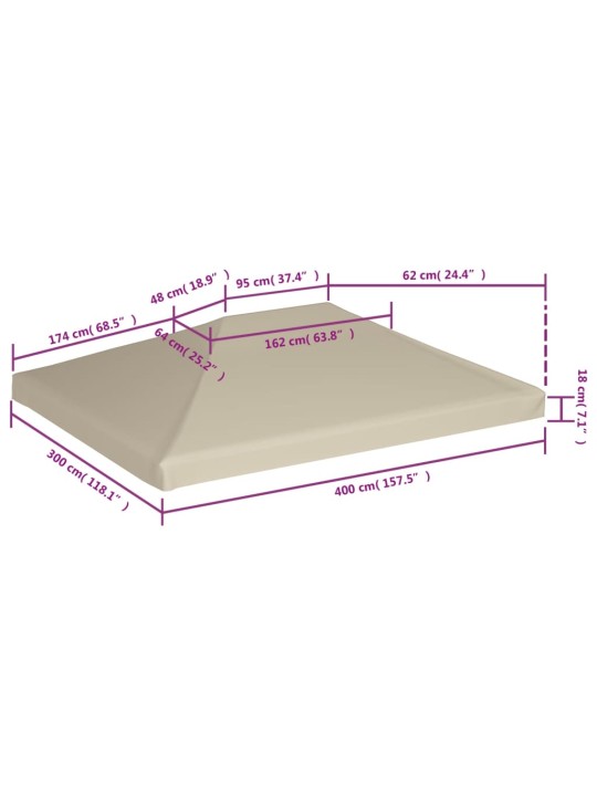 Nojumes jumta pārsegs, 310 g/m², 4x3 m, bēšs