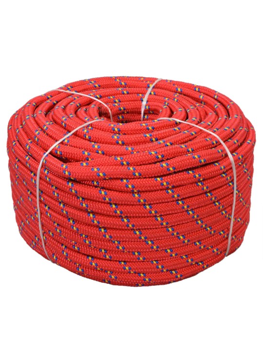 Pietauvošanās virve, polipropilēns, 18 mm, 50 m, sarkana