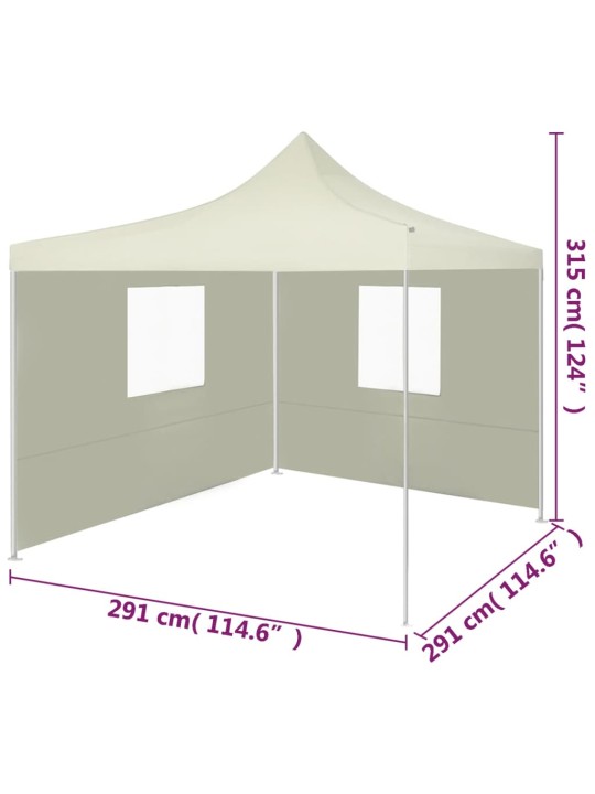 Saliekama telts ar 2 sienām, 3x3 m, krēmkrāsā