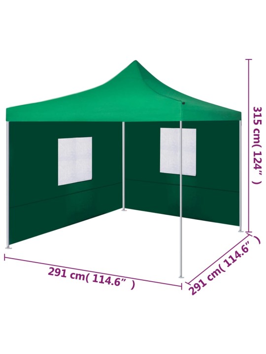Saliekama telts ar 2 sienām, 3x3 m, zaļa