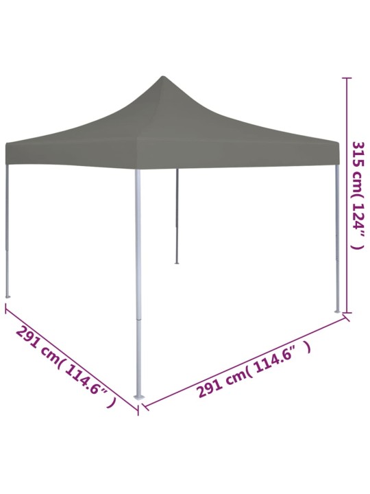 Saliekama svinību telts, 3x3 m, antracītpelēka