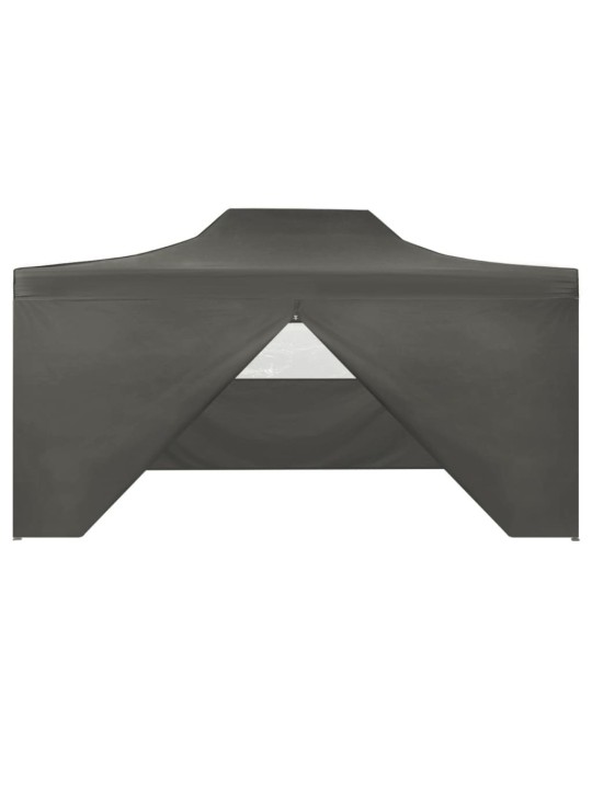 Saliekama telts ar 4 sānu sienām, antracītpelēka, 3x4,5 m