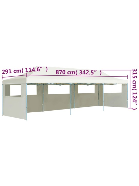 Saliekama nojume ar 5 sānu sienām, 3x9 m, krēmkrāsas