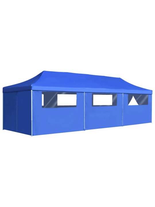 Saliekama nojume ar 8 sānu sienām, 3x9 m, zila