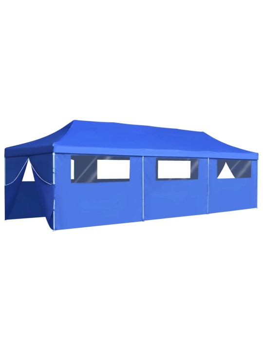 Saliekama nojume ar 8 sānu sienām, 3x9 m, zila